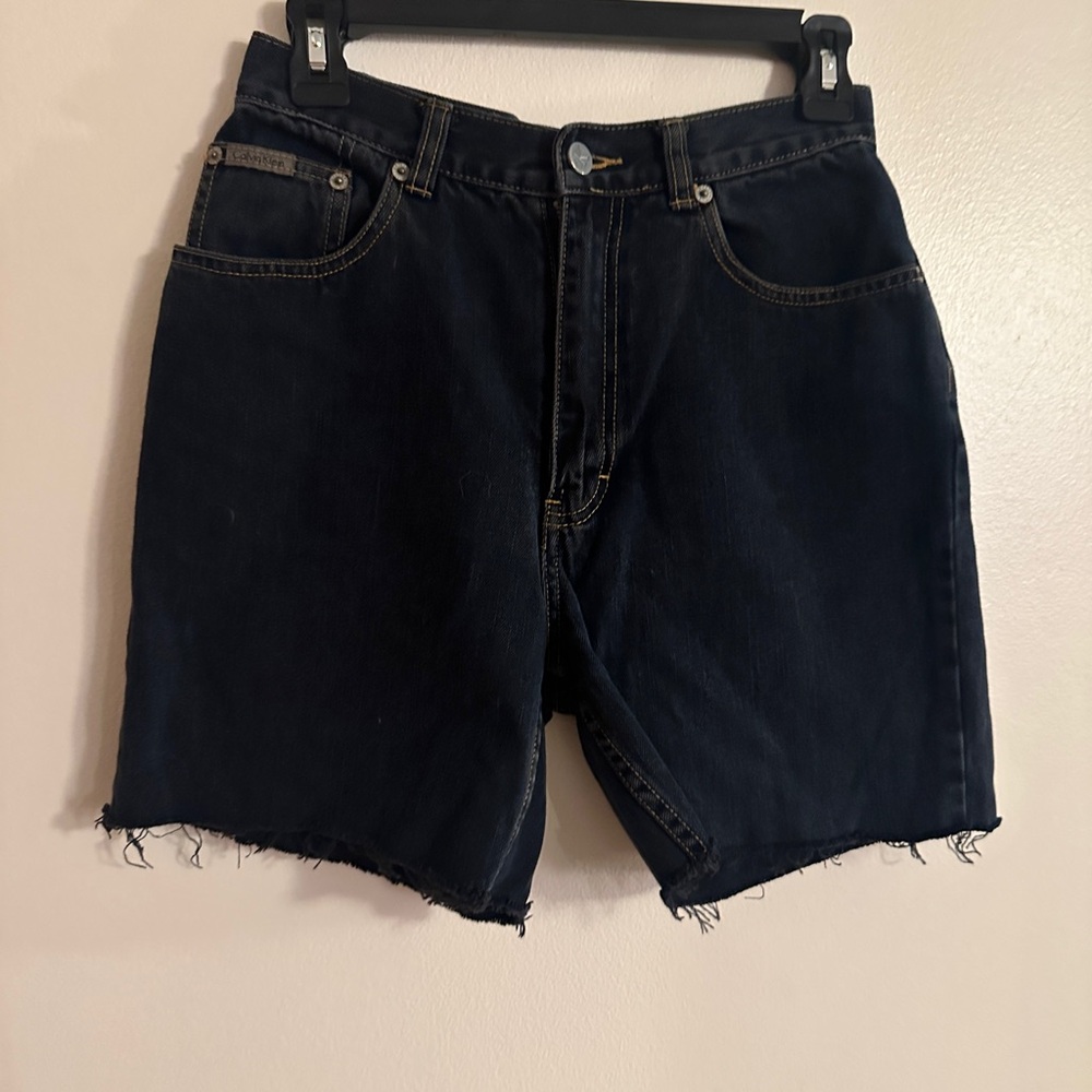 Almost Black Navy Dark Wash True Vintage Calvin Klein Denim Cutoff Shorts 28